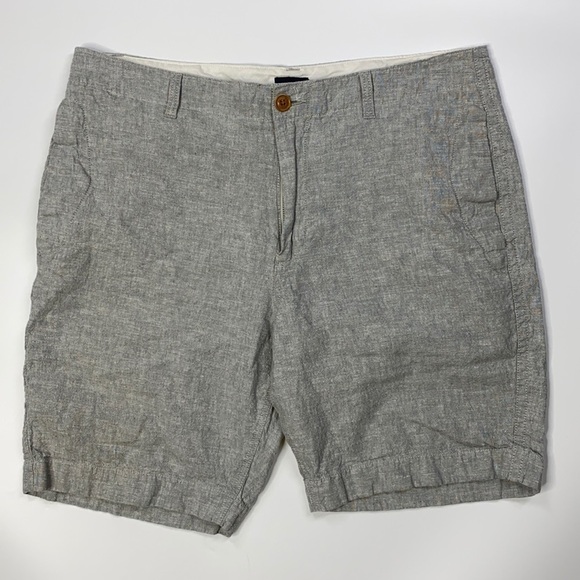 J. Crew Factory Grey Linen Blend Shorts 36W - Picture 1 of 8